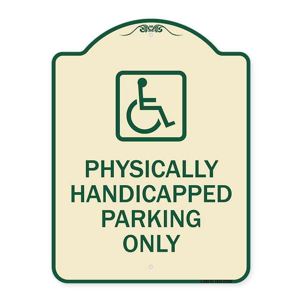 Signmission Physically Handicapped Parking W/ Graphic Heavy-Gauge Aluminum Sign, 24" x 18", TG-1824-23303 A-DES-TG-1824-23303 - main